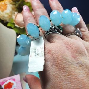 New York & Company baby blue Acrylic stretch bracelet.